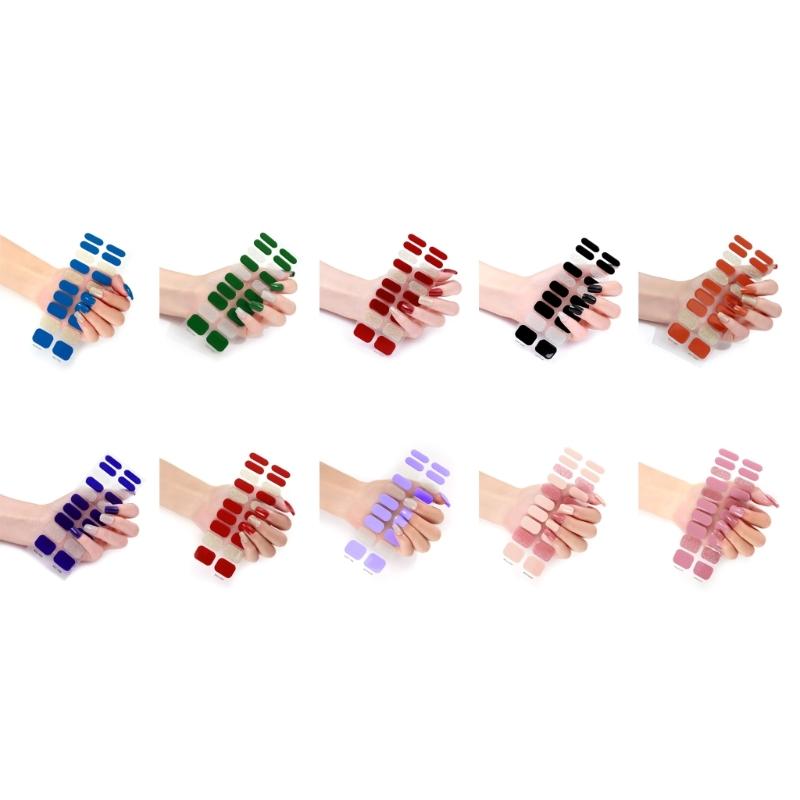 Semi Cured Gel Nail Polish Stickers Fashion Design Classical Strips Waterproof Adhesive Full Wraps Gel Nail Art Stickers