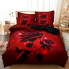 3pcs Red Rose Floral Printing Duvet Cover Set, Suitable For Bedrooms And Guest Rooms. Soft And Comfortable Duvet Cover
