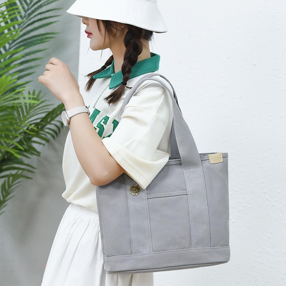 Tote Divided Large Canvas For Commuting To School [Volsha] Bag, Tote, Canvas, A4, Horizontal, Capacity, Women's Tote, Canvas, Plain, Freestanding,