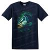 Camiseta de Pesca Bass Arte Oceânica Gráfica c/ Camiseta de Pesca Amante da Vida Selvagem Natureza