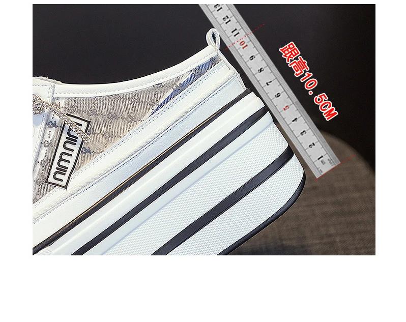 Fashion Genuine Leather 11cm Platform Slippers Wedge Shoes Summer Women High Heel Slip on Slides Sandals Women Summer Shoes 2024