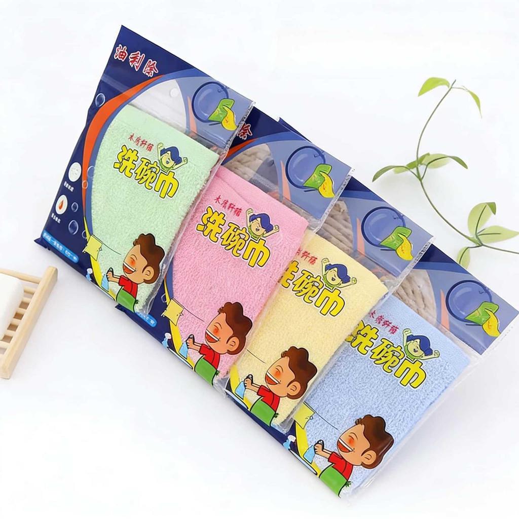 Thickened Absorbent Wood Fiber Dishcloth - Easy Oil Removal & Cleaning