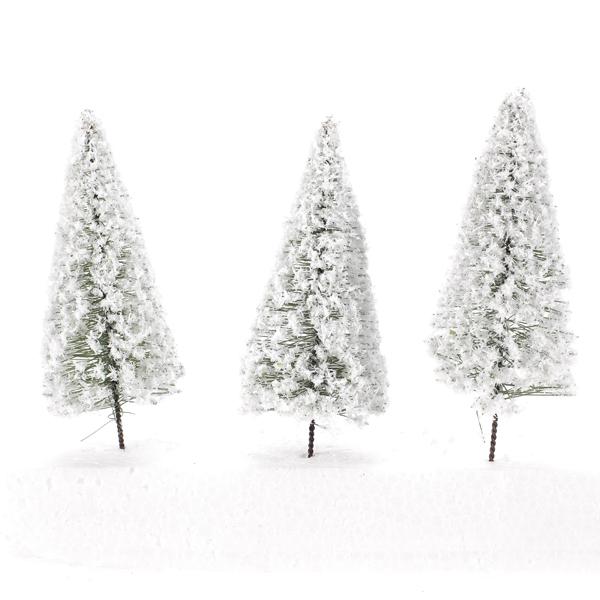 10pcs Cedar Trees Winter White Snow Model Railroad Layout Scenery Landscape 4 Inch