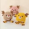 Cute Cartoon Reindeer Pattern Ear Protection Hat Thicken Knitted Knitted Hat Warm Soft Winter Warm Cap Christmas Party