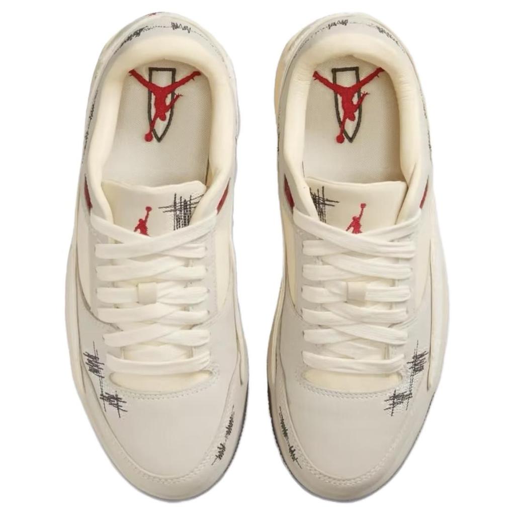 Air Jordan Who Decides War X  Jordan Flight Court The World Is Your Court - Crèpe Women Sneakers Cream Coconut-Milk Varsity-Red HQ2958-100