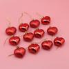 (12pcs/pack)5cm Christmas Tree Pendant Electroplated Heart Xmas Ball Pendant Plastic Matte Mix Decoration Accessories Party