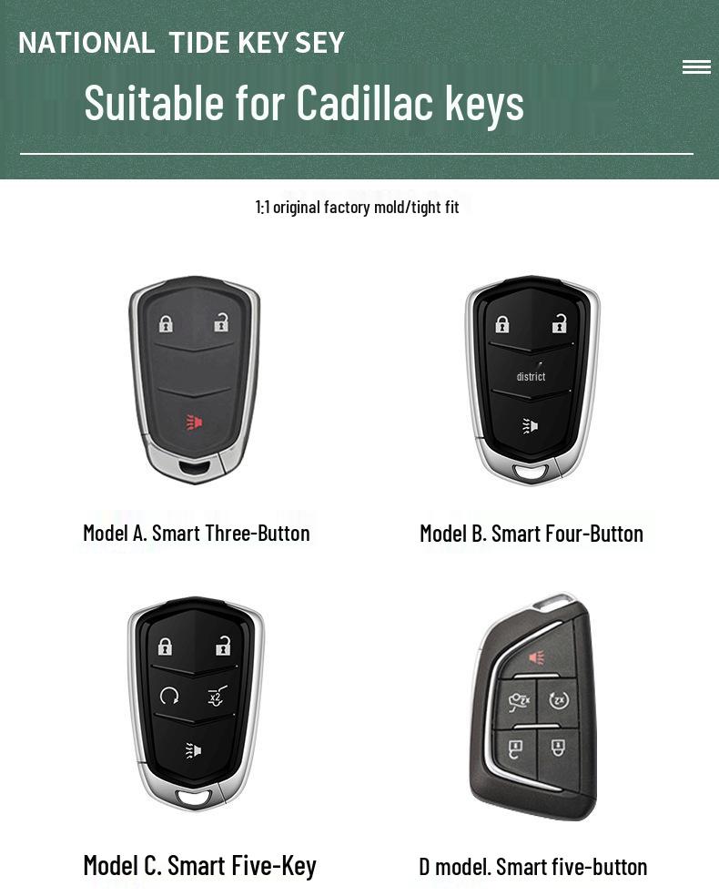 Cadillac Key Case for CT6, XT4, XT5, XT6, XTS, CT4, CT5, ATS-L - Snap-On Shell