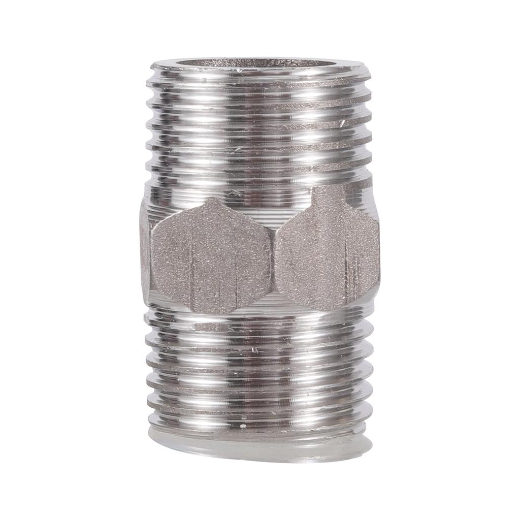 1/2 Inch 3/4 Inch Male Thread Connector 304 Stainless Steel Thread Pipe Repair Coupling Water Tap Adapter Water Pipe Connector