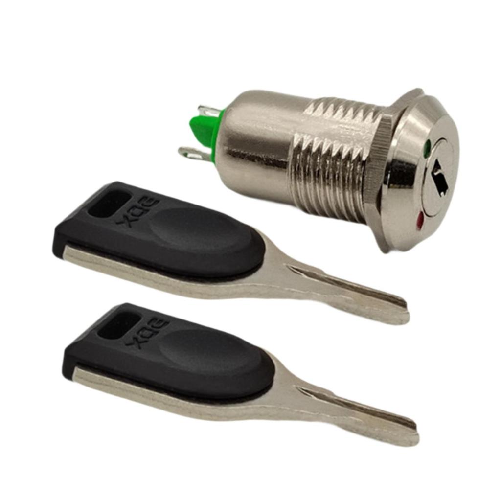 Metal Electronic Key Switch,Multipurpose,Practical,Convenient,Sturdy,Lightweight Phone Lock Portable,2 Keys 12mm,2 Positions