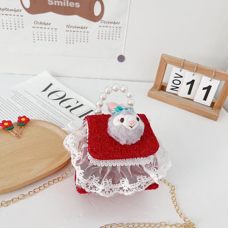 

Fashionable Mini Childrens Red Bag Featuring Charming Bow And Heart Patterns For Kids Red Rabbit