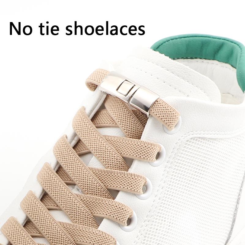 Zapatillas con Cordones Elásticos Hebilla de 8MM Cordones de Goma sin Atar Zapatos Planos Gruesos Cordones Sin Atar Niños Adulto Cordón de Zapato para Correr