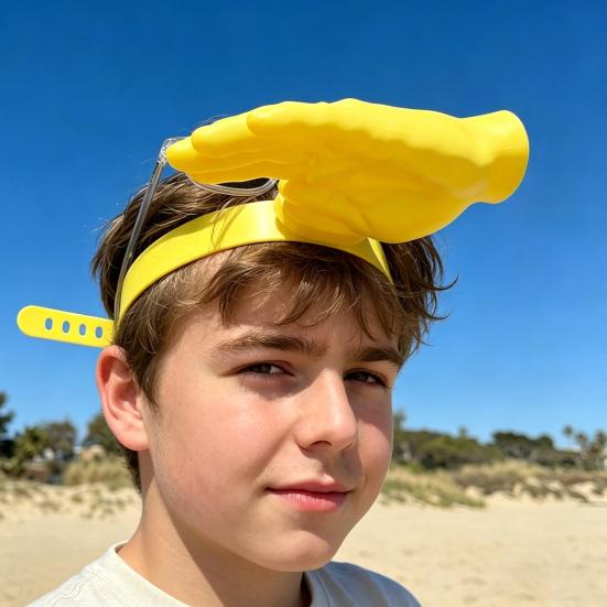 Palm Sized Sun Hat 3D Printed Lightweight Over-the-Head Visor Hat Open Frame Design Headband Style Summer Outdoor Hat