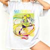2026new American Retro Cotton Shortsleeved Tshirt With Sailor Moon Print Suitable For Both Unisex And Unisex Casual Street Style