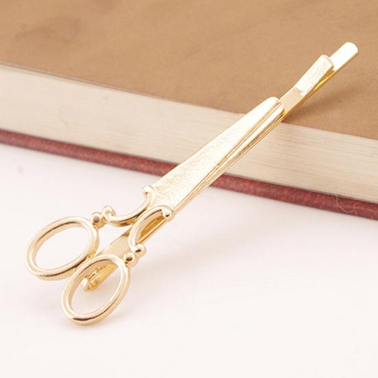 Barrette à cheveux ciseaux créatifs tendance pour femmes couleur dorée accessoire pour cheveux épingle à cheveux