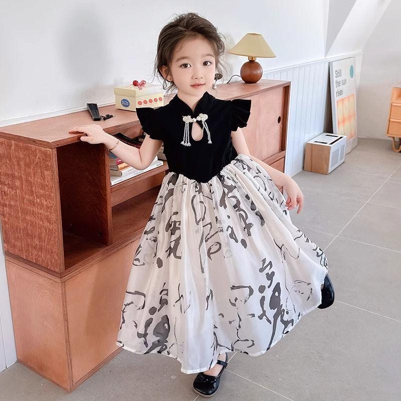 Girls New Chinese Summer Dress Elegant Princess Look 100