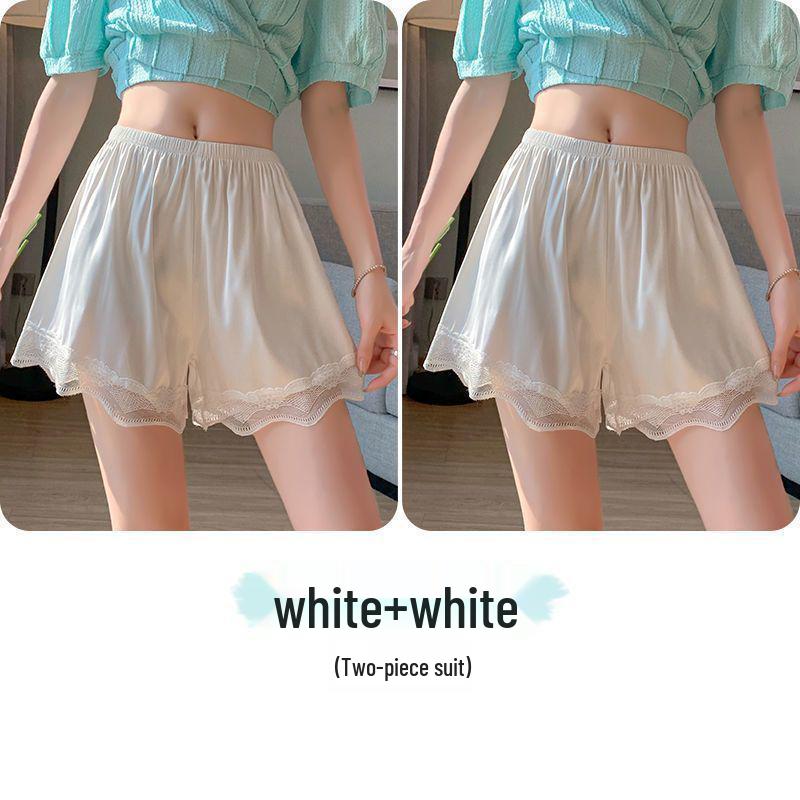 Seamless Ice Silk Lace Women's Summer Anti-Exposure Loose Shorts