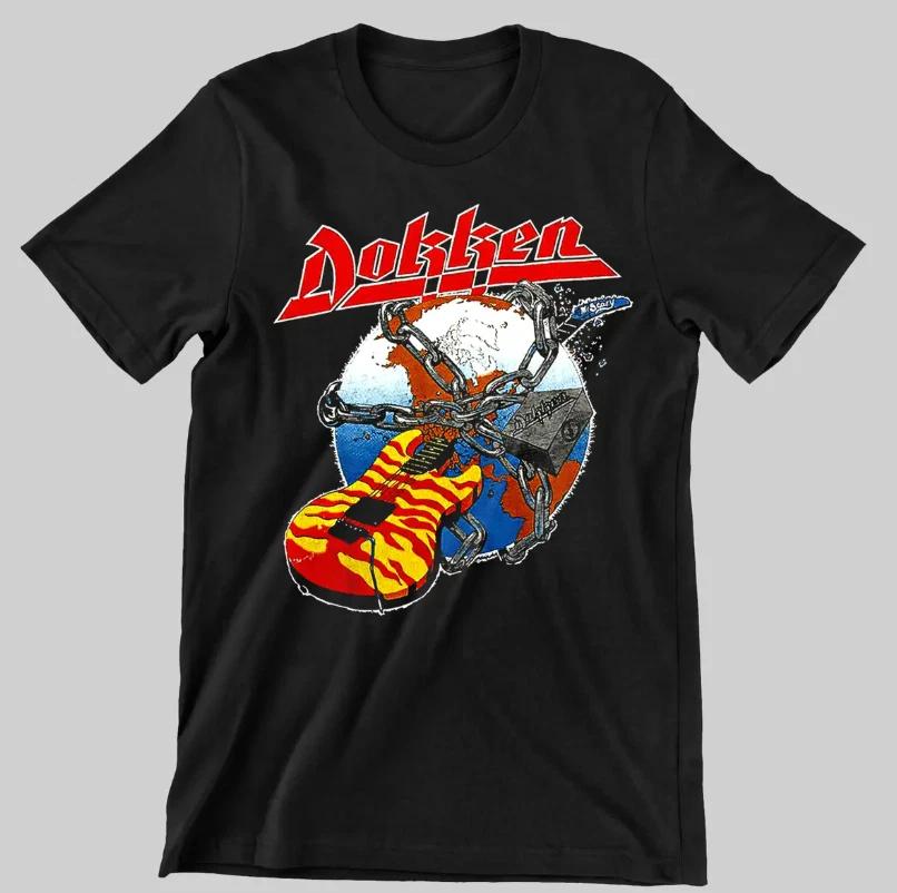 Vtg Dokken Band Short Sleeve Cotton Black All Size Unisex Shirt TR068 XXXXL