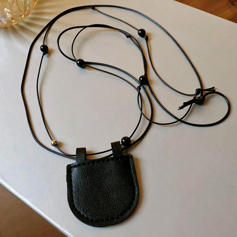 Copper Bamboo Chain Magnetic Glasses Clip Necklace Minimalist Retro Pendant Women's Trendy Fashion Jewelry