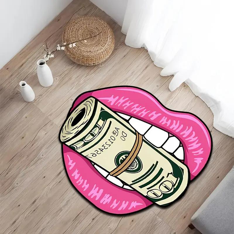 Sexy Lips Money Carpet, Durable And Easy-To-Clean Indoor/Outdoor Entry Mat, Bedside Rug For Bedroom Home Decor