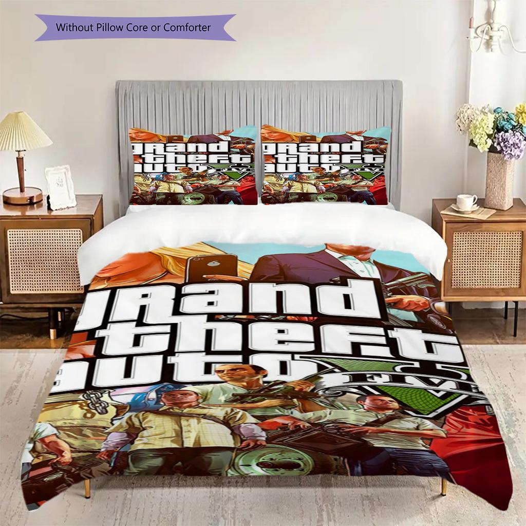 Grand Theft Auto V Urban Chaos Threepiece Set 1 Duvet Cover 2 Pillowcase Without Core Soft And Comfortable Christmas Birthday Gift