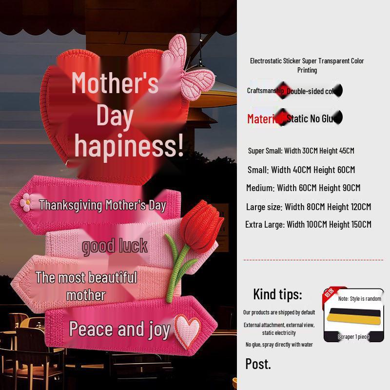 Mother's Day Decorative Sticker for Mall Jewelry Photo Spot