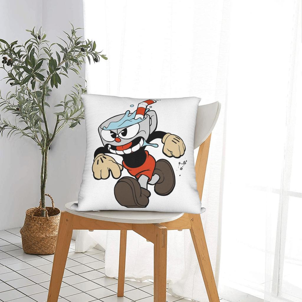 Cupheads And Mugmans Cartoon Pillowcase Printing Cushion Cover Decoration Throw Pillow Case Cover Home Wholesale