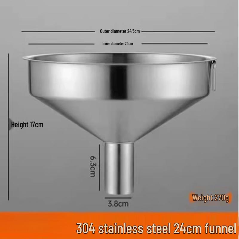 Ruhan Thickened 304 Stainless Steel Funnel Set with Filter