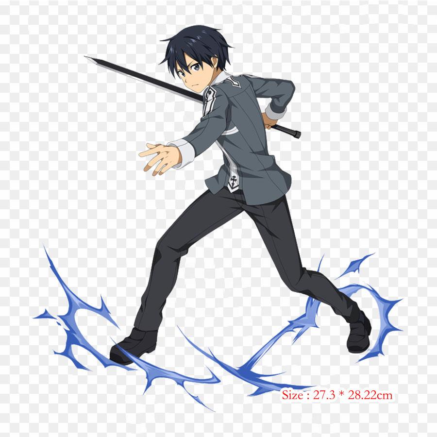 Sao Lost Song Kirito Sword Art Online Lost Song Kirito Strykelapper til klær Applikasjonsklistremerker på klær Varmefølsom tilpasset lapp