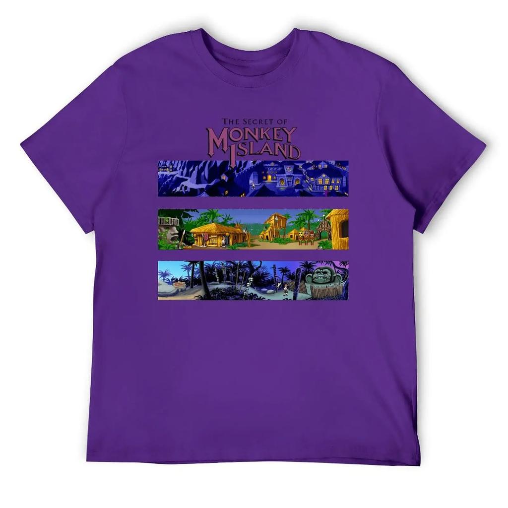 Crewneck The Secret Of Monkey Island Backgrounds Classic T T-shirt  Motion Tees Vintage Humor Home USA Size