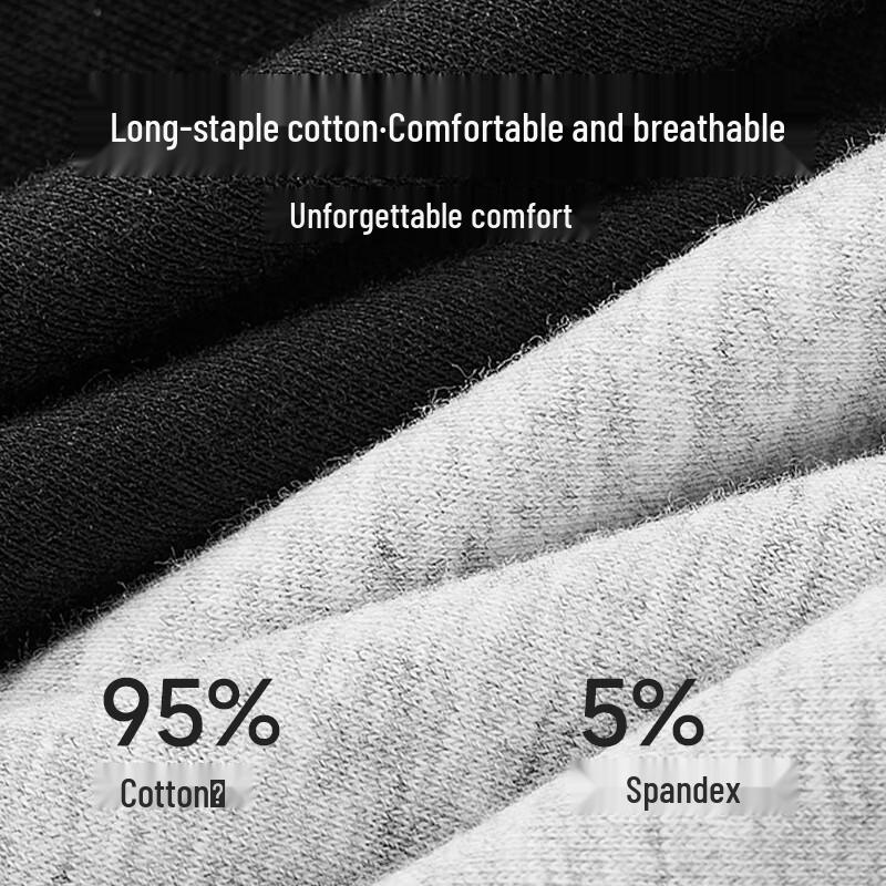 Mao Ren Men's Pure Cotton Boxer Briefs with Mulberry Silk Antibacterial Crotch (4-Pack)