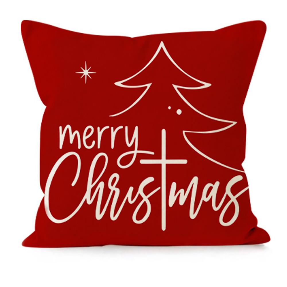 1pc Christmas Red & White Pillow Covers Suitable for Christmas Home Decoration Pillowcase, Without Pillow Core.