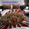 Manchester Glory Emblem Three-piece Set (1 * Duvet Cover + 2 * Pillowcase, Without Core) 2D Flat Christmas Birthday Gift Soft and Comfortable