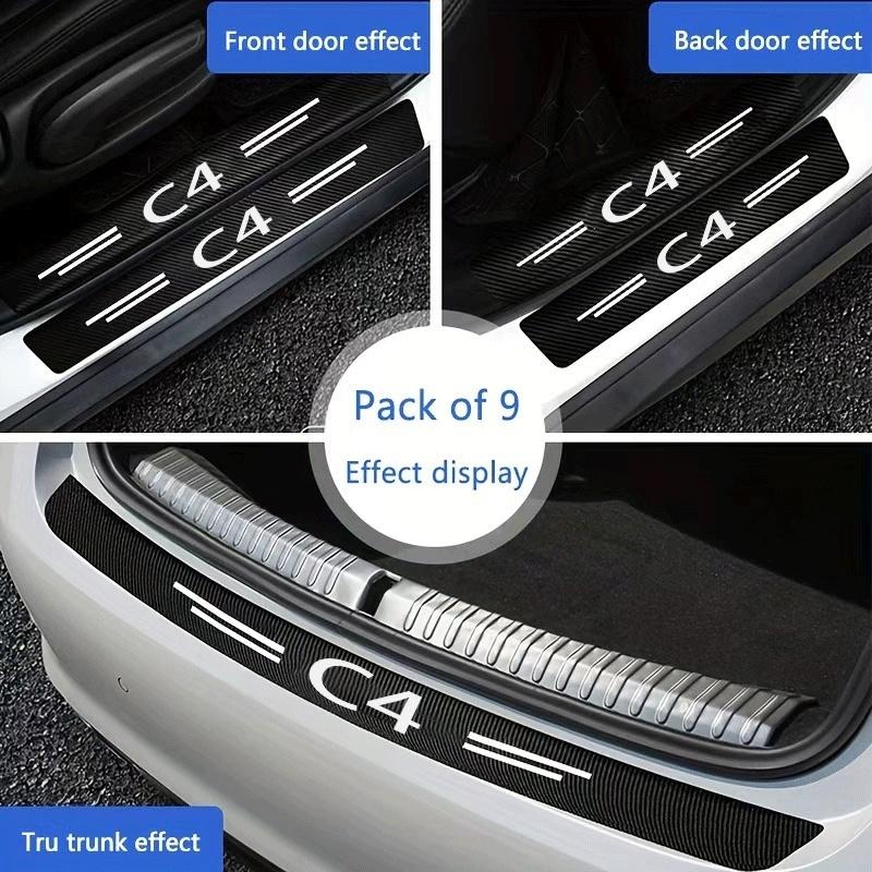 9 Stück Auto Türschwellen Schutz Aufkleber Folie Kratzfest Kohlefaser Schutz Schmutz Pedal Abdeckung Auto Zubehör