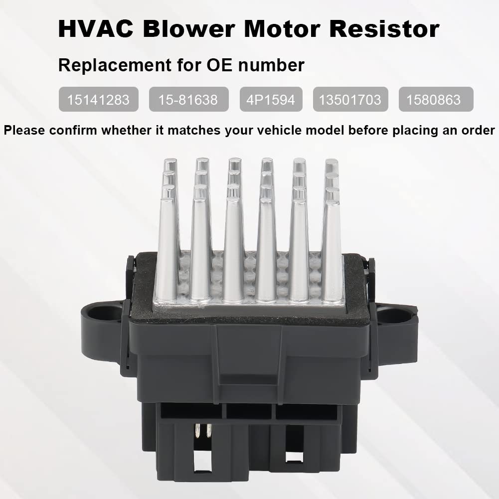 15141283 HVAC Blower Motor Resistor Compatible with 2008-2012 Buick 2007-2014 Cadillac Chevy GMC 2008 2009 Hummer H2 2007-2009 Pontiac Suzuki Saturn