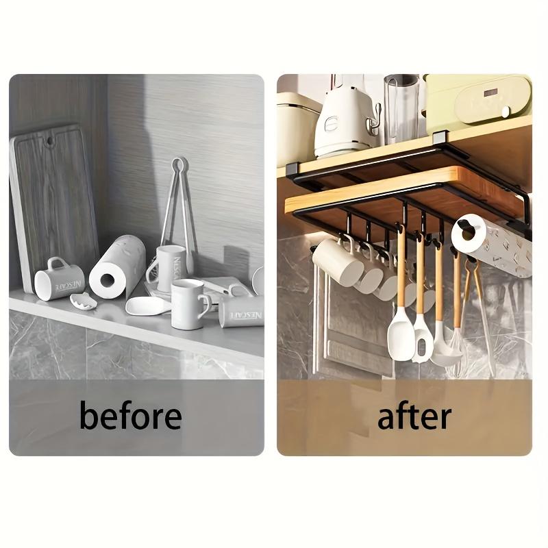1/2 Floor Kitchen Hook Rack, Can Hang Cutting Boards, Cabinet Door Hooks, and Organize Kitchenware and Bathroom Supplies