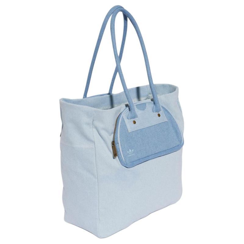 Adidas Originals SHOPPER KSENIA SCHNIDER Collaboration Cotton Totes Shopping Bags Handbags Regular Unisex Denim Blue Adidas IX7454