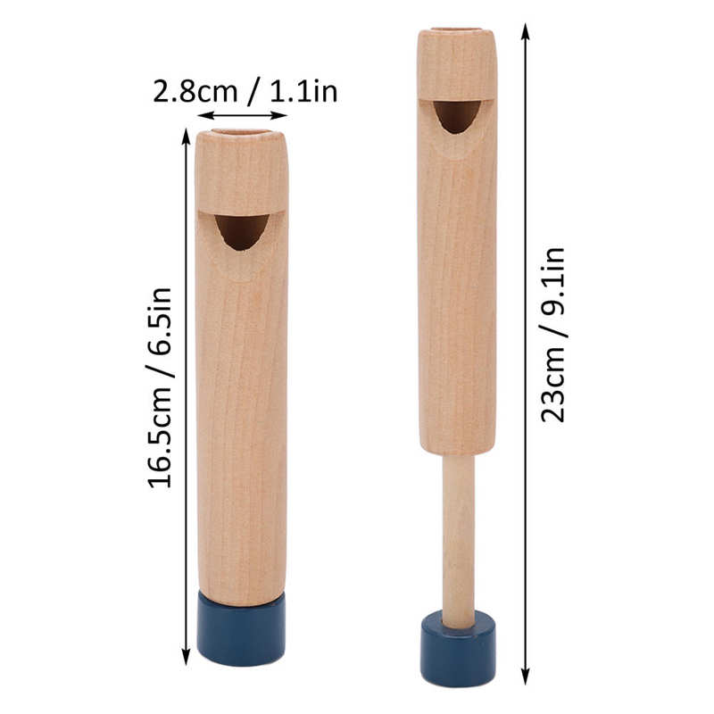 Wood Slide Whistle Water Based Paint Wooden Push Pull Flute for Vocal Training