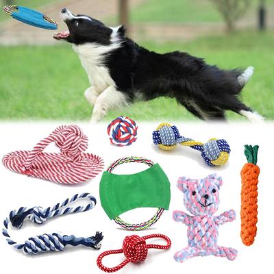 8 Adet Köpek Halat Oyuncak Seti Sert Güçlü Çiğneme Düğüm Oyuncaklar Yavru Ayı Pamuk Pet Oyuncaklar