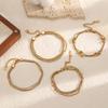 Fashionable Inspired Stainless Steel Multilayer Geometric Hand Chain For Women
