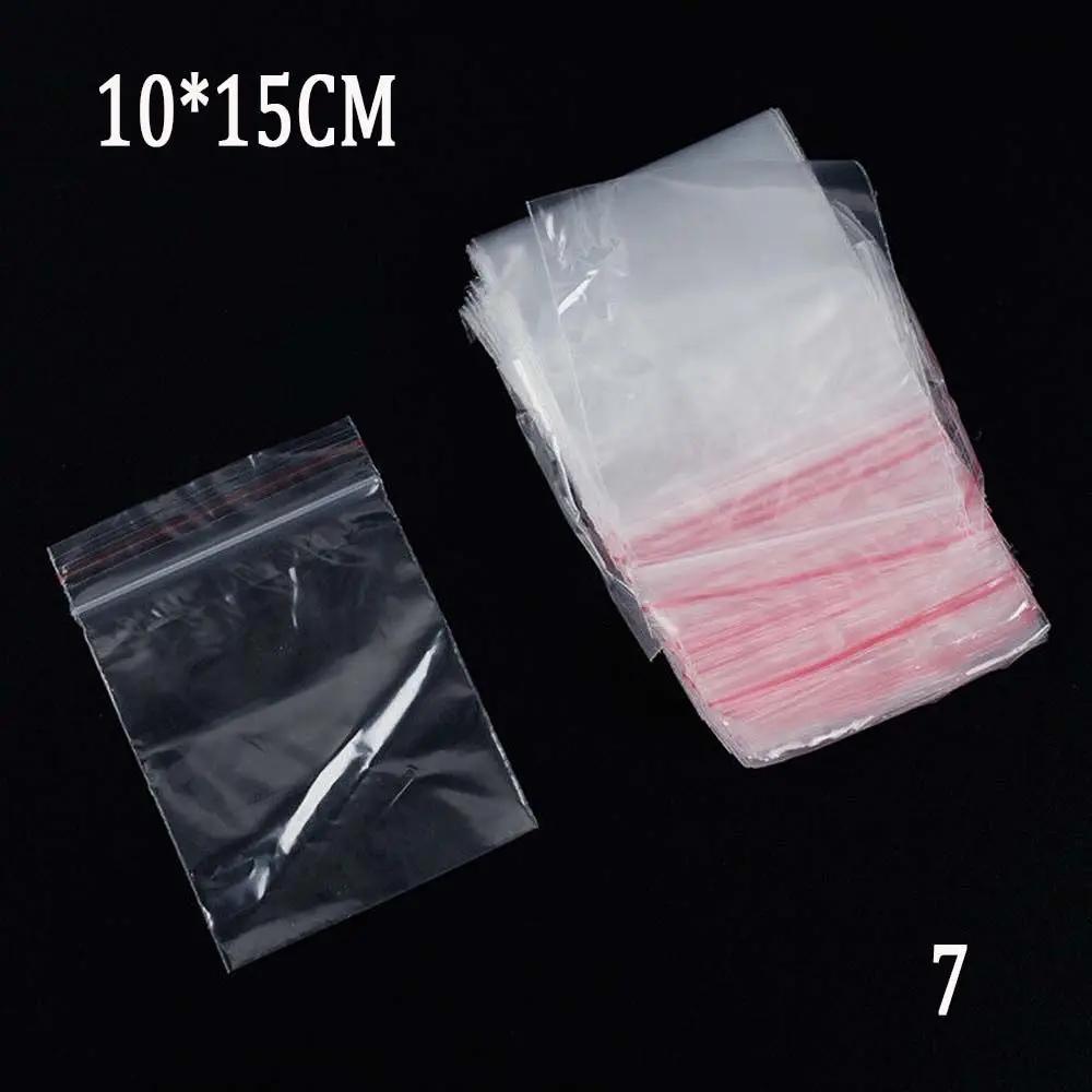 100Pcs Clear Snacks Zero Waste Plastic Bags Kitchen Food Storage Sealing Bag