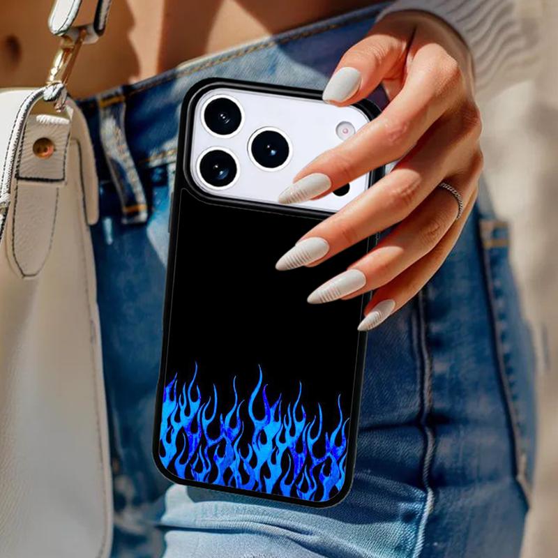 Red Blue Flame Phone Case For iPhone 17 Air 14 15 13 12 Max Cover For Apple 16e 11 Pro Max Plus Coque
