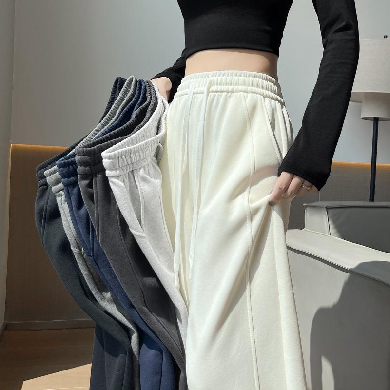 White banana wide-leg pants women's new autumn drape straight sweatpants small loose casual sweatpants