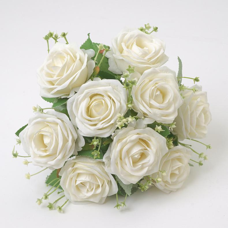 Rose Flower Bouquet Artificial Silk Wedding Decor Gift For Bridesmaids