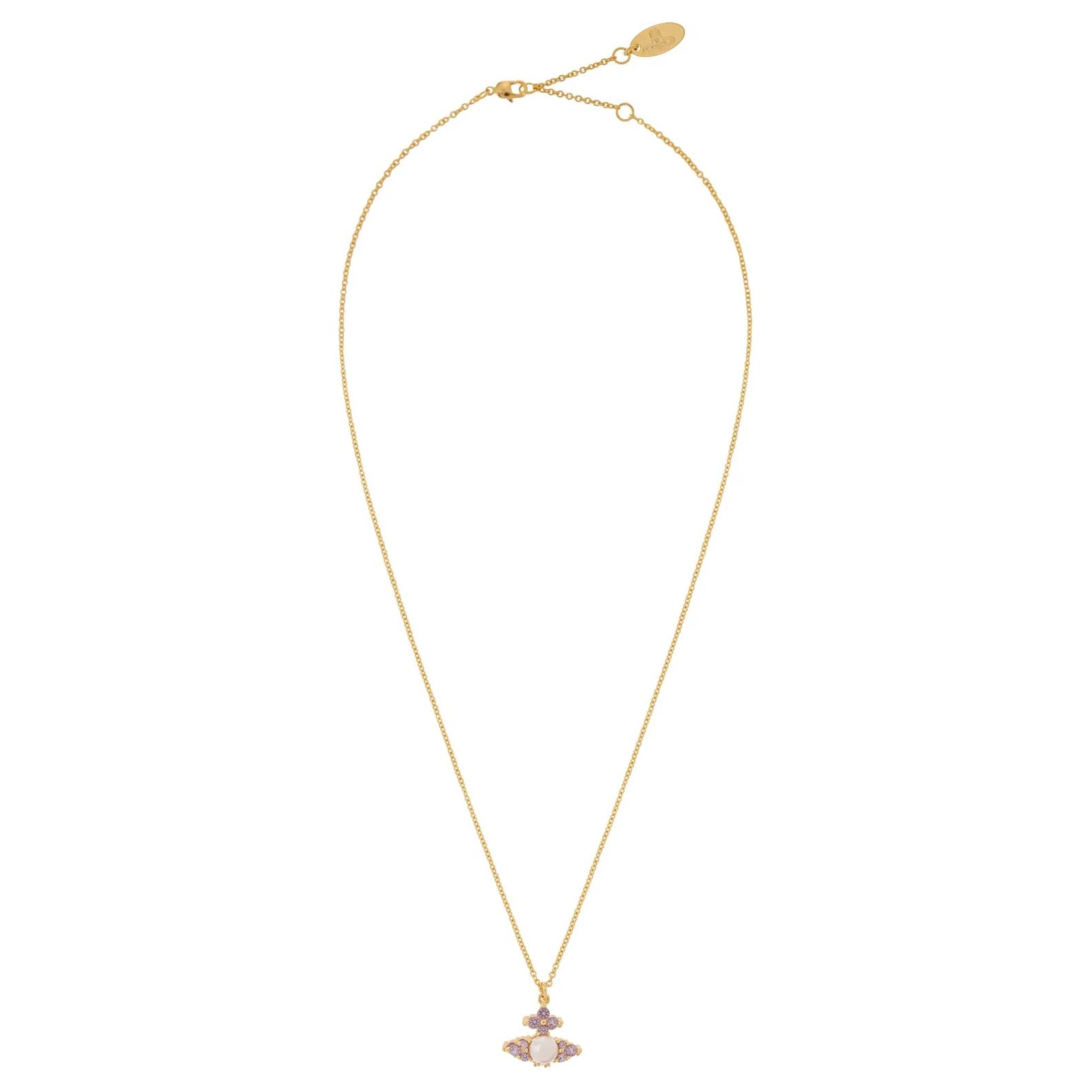 

Vivienne Westwood Inlaid Design Brass Necklace Women necklace Gold 630203EP02R791 F,Gold