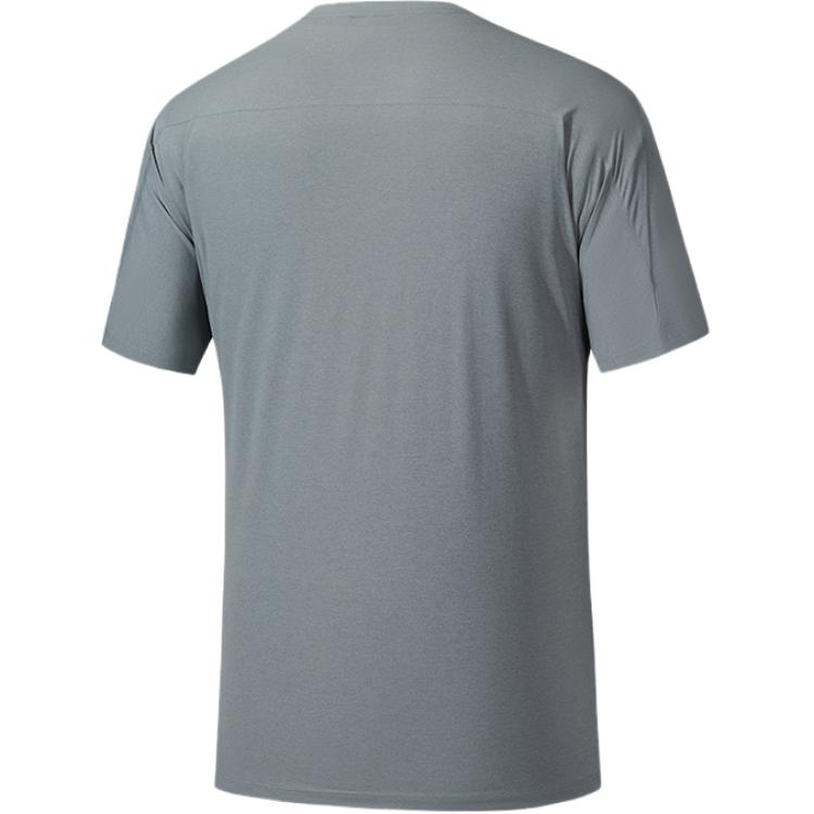 Anta Comfortable Solid Color Casual Simple Round Neck Short Sleeve T-Shirt Men Tops Monet-Gray 152520142-1
