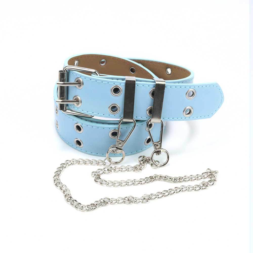 Punk Belt Women'S Decorative Chain Jeans Belt Double Gas Eye Corns Women'S Belt