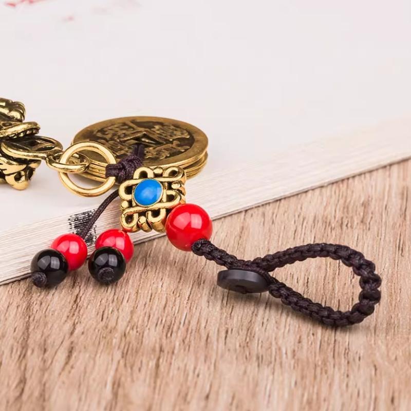 2026 Year Of Chinese Zodiac Horse Lucky Pendant Keychain Copper Feng Shui Wealth Key Ring Women Men Bag Charm Jewelry Gift