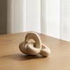 Interlocking Heart-Loop Ornament Sculptural Beech Wood Heart Minimalist