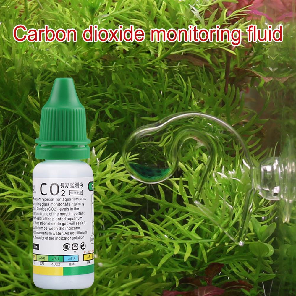 15ml Aquarium CO2 Solution Monitor CO2 System Concentration Fish Tank Glass Liquid Tester Fluid Glass Carbon Dioxide Checker