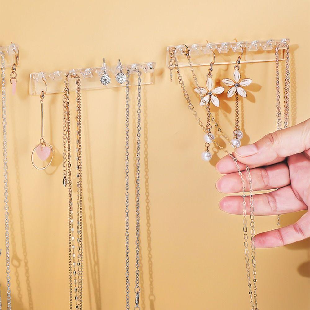 6Pcs Wall Hanger Jewelry Hanging Hooks Plastic Jewelry Organizer Stand  Earrings Necklaces